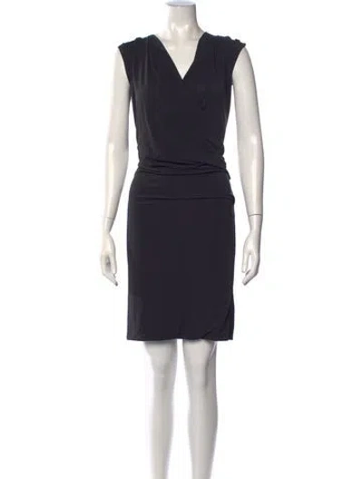 Pre-owned Eres V-neck Knee-length Dress In Black