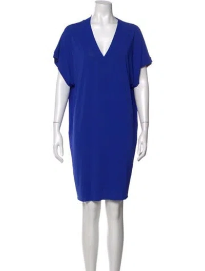 Pre-owned Eres V-neck Knee-length Dress In Blue