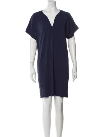 Pre-owned Eres V-neck Knee-length Dress In Blue