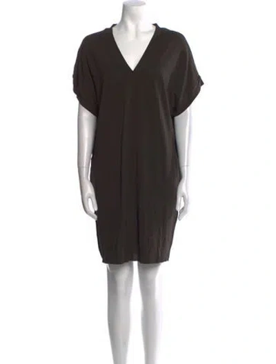 Pre-owned Eres V-neck Knee-length Dress In Brown