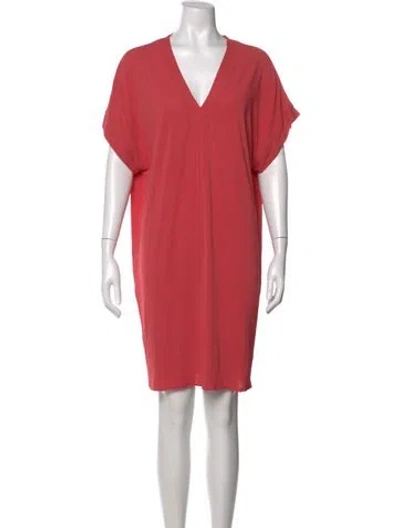 Pre-owned Eres V-neck Knee-length Dress In Brown