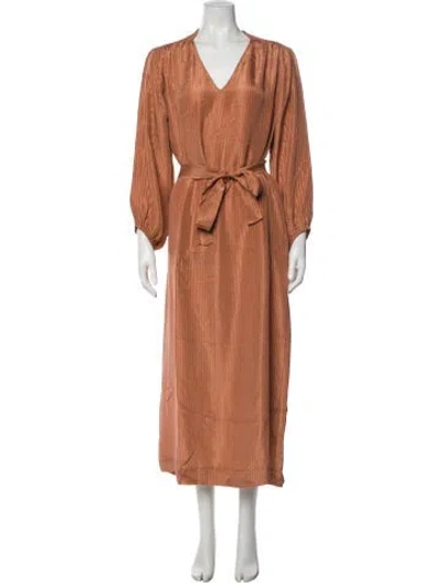 Pre-owned Eres V-neck Long Dress In Neutrals