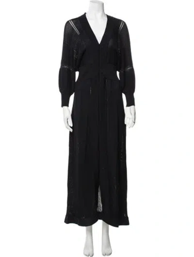 Pre-owned Eres V-neck Long Dress W/ Tags In Black
