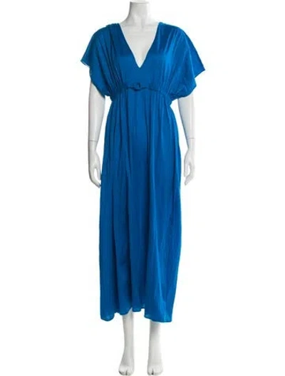 Pre-owned Eres V-neck Long Dress W/ Tags In Blue