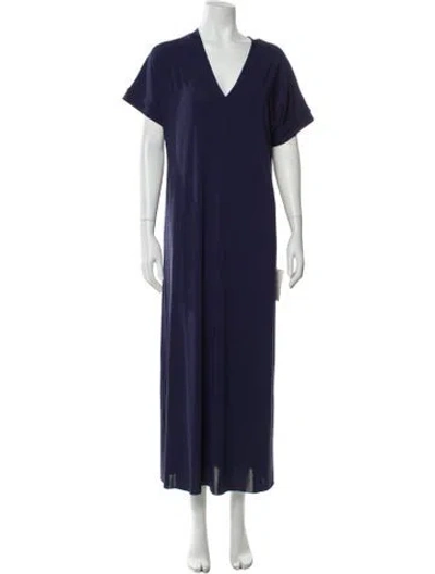 Pre-owned Eres V-neck Long Dress W/ Tags In Blue