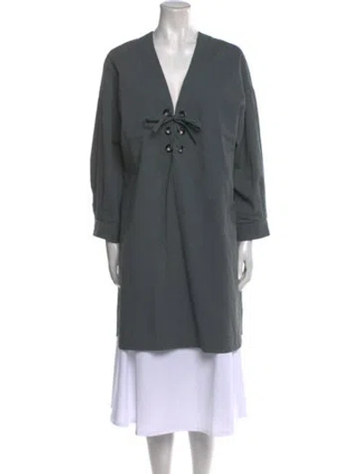 Pre-owned Eres V-neck Long Sleeve Tunic In Gray