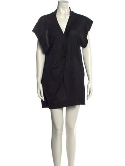 Pre-owned Eres V-neck Mini Dress In Black