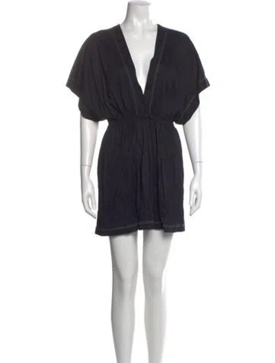 Pre-owned Eres V-neck Mini Dress In Black