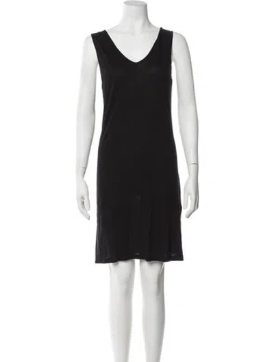 Pre-owned Eres V-neck Mini Dress In Black