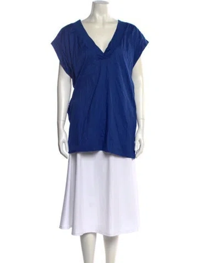 Pre-owned Eres V-neck Mini Dress In Blue