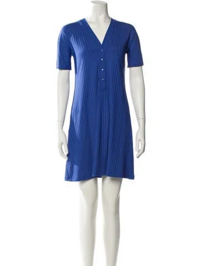 Pre-owned Eres V-neck Mini Dress In Blue