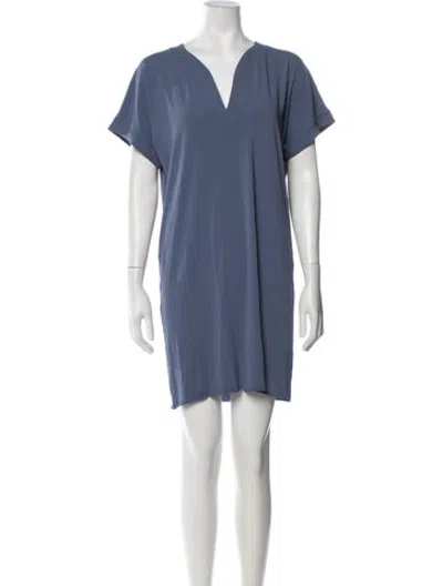 Pre-owned Eres V-neck Mini Dress In Blue