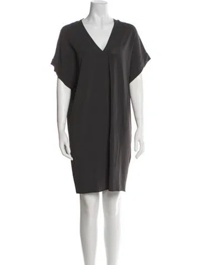 Pre-owned Eres V-neck Mini Dress In Gray