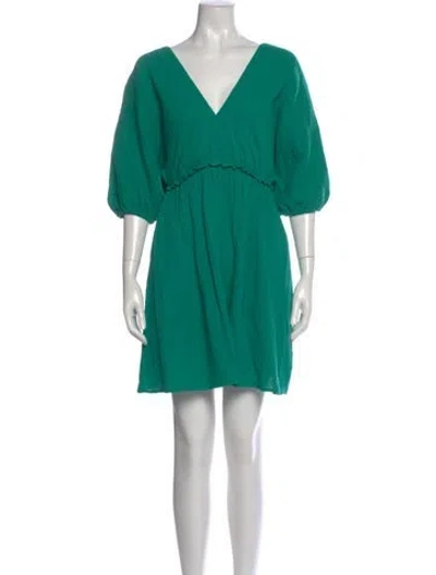 Pre-owned Eres V-neck Mini Dress In Green