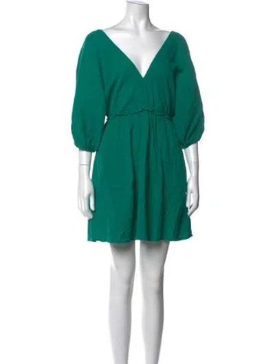 Pre-owned Eres V-neck Mini Dress In Green