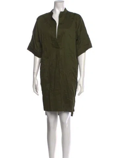 Pre-owned Eres V-neck Mini Dress In Green