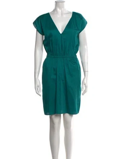 Pre-owned Eres V-neck Mini Dress In Green
