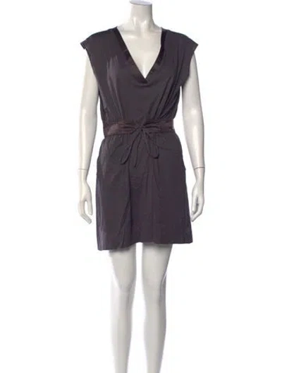 Pre-owned Eres V-neck Mini Dress In Grey