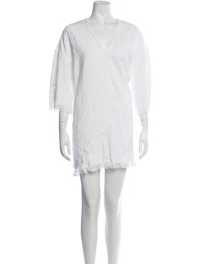 Pre-owned Eres V-neck Mini Dress In Neutrals