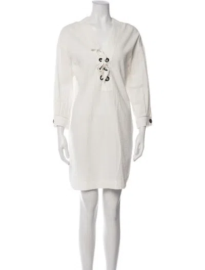 Pre-owned Eres V-neck Mini Dress In Neutrals
