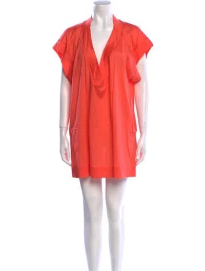 Pre-owned Eres V-neck Mini Dress In Pink