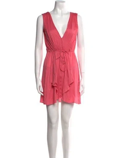 Pre-owned Eres V-neck Mini Dress In Pink