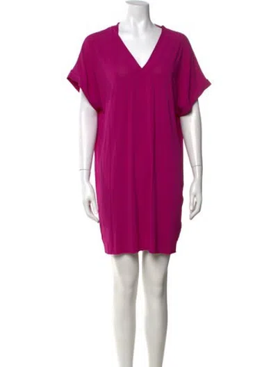 Pre-owned Eres V-neck Mini Dress In Pink