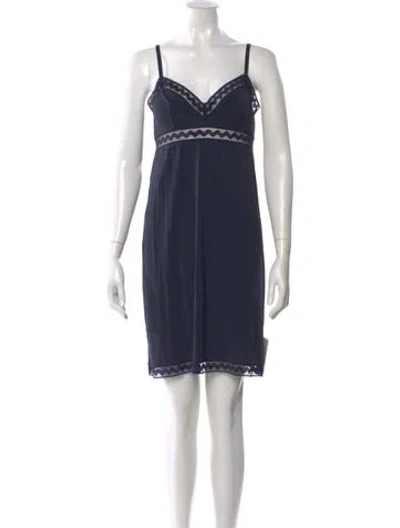 Pre-owned Eres V-neck Mini Dress W/ Tags In Blue