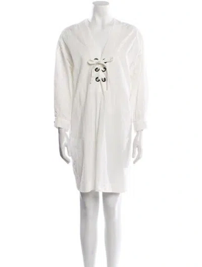 Pre-owned Eres V-neck Mini Dress In White