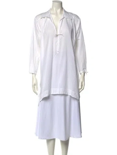 Pre-owned Eres V-neck Mini Dress In White