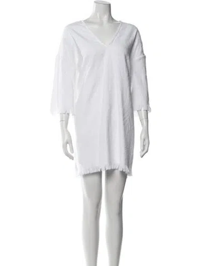Pre-owned Eres V-neck Mini Dress In White