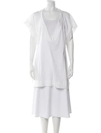 Pre-owned Eres V-neck Short Sleeve Top In White