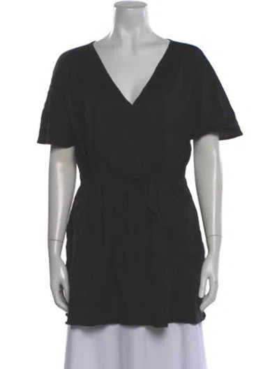 Pre-owned Eres V-neck Short Sleeve Tunic In Gray