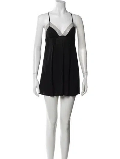 Pre-owned Eres V-neck Sleeveless Top In Black