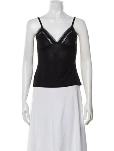 Pre-owned Eres V-neck Sleeveless Top In Black