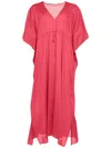 Eres Voilier Cotton Voile Kaftan In 粉色
