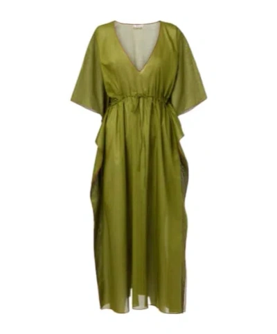 Eres Voilier Cotton Kaftan In Green