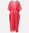 Eres Voilier Cotton Voile Kaftan In Red