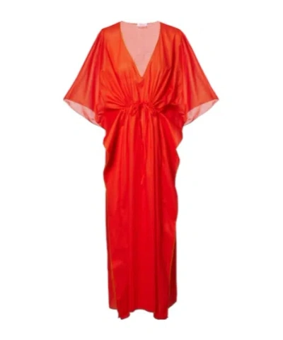 Eres Voilier Cotton Voile Kaftan In Red