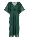 Eres Voilier V-neck Drawstring Dress In Green