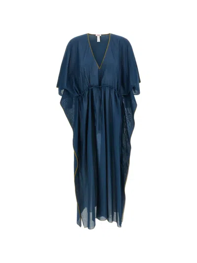 Eres Voilier V-neck Kaftan Dress In Blue