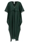 Eres Batwing Sleeve Drawstring Volier Midi Dress In Green