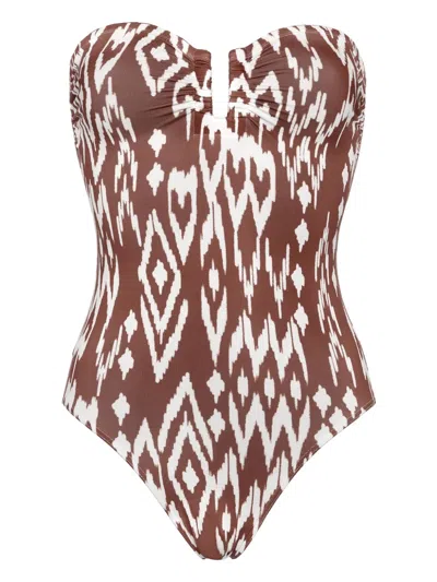 Eres Warm Bustier Swimsuit In Brown
