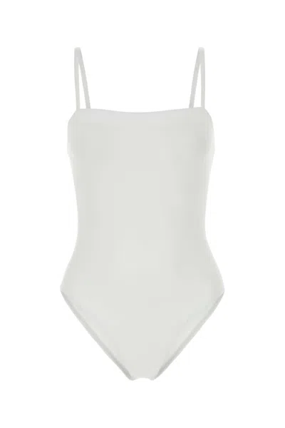 Eres White Stretch Nylon One-piece Swimsuit