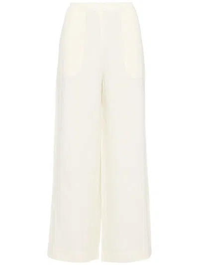 Eres Wide-leg Linen Trousers In Neutral
