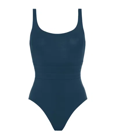 Eres Wide-shoulder One-piece Swimsuit In Blue