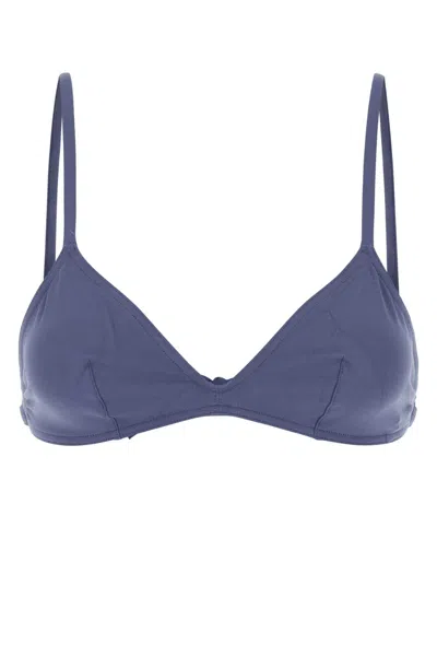 ERES ERES WOMEN BLU STRETCH NYLON TOURBILLON BIKINI TOP