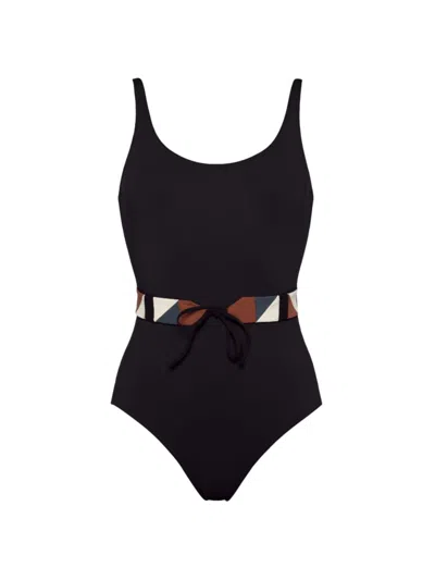 Eres Women's Damier Belted One-piece Swimsuit In Black