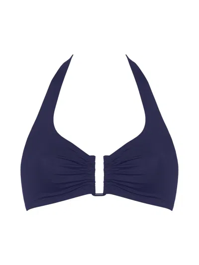 Eres Women's Dedicace Ruched Halter Bikini Top In Blue