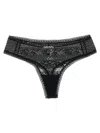 Eres Sheer Lace Detailed Elastic Waist Briefs In Black